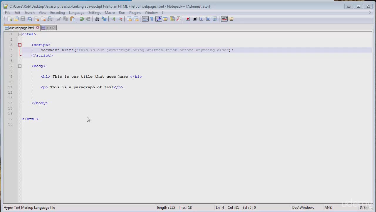 How To Link an External JavaScript Files to an HTML Document