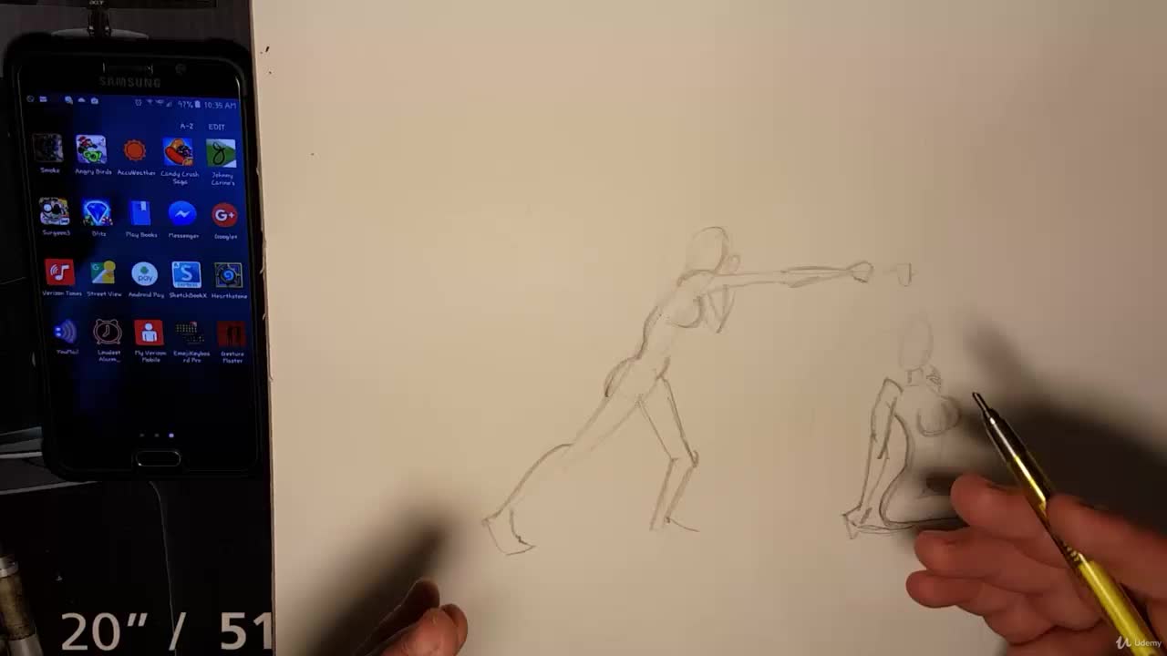 Overview of gesture drawing and drawing your first figure with gesture drawing