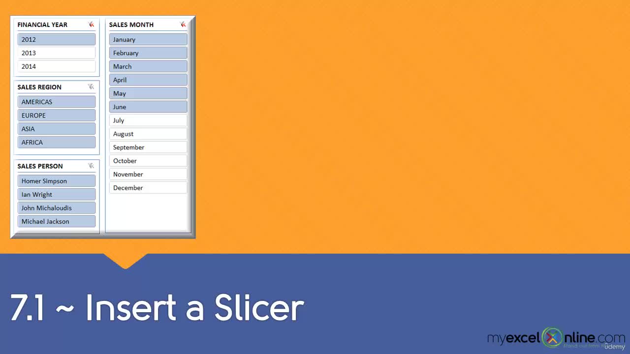 SLICERS: Insert a Slicer