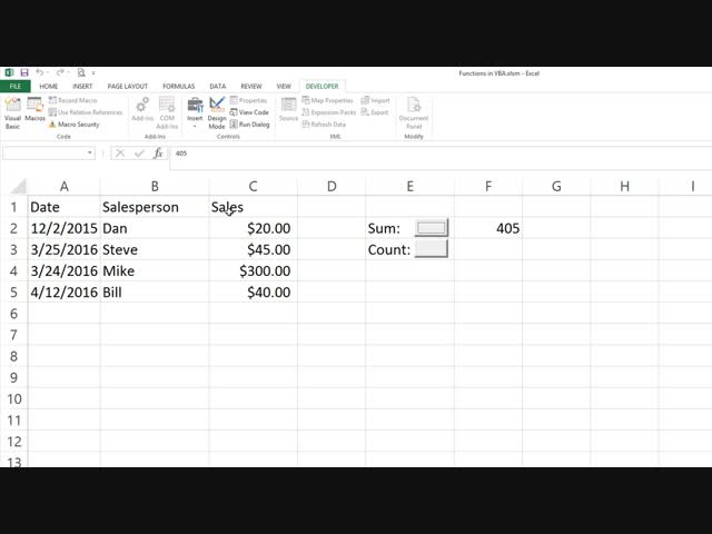 Count Function in VBA