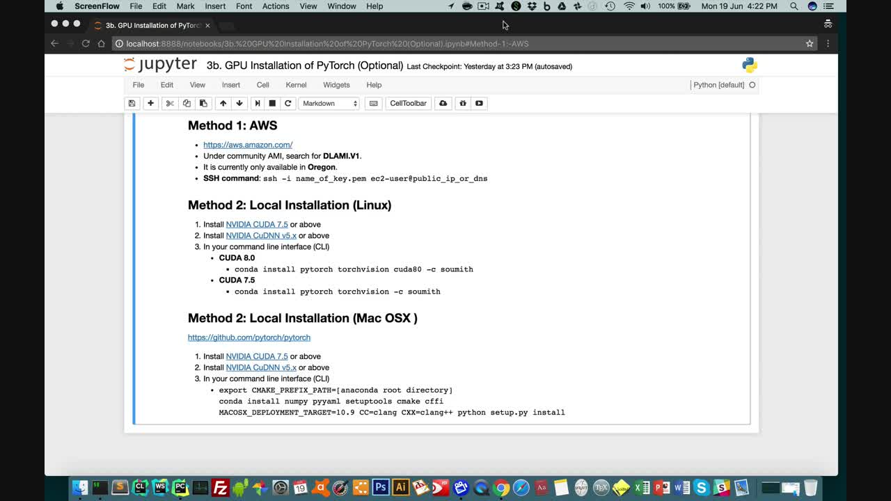 PyTorch with GPU on MacOSX