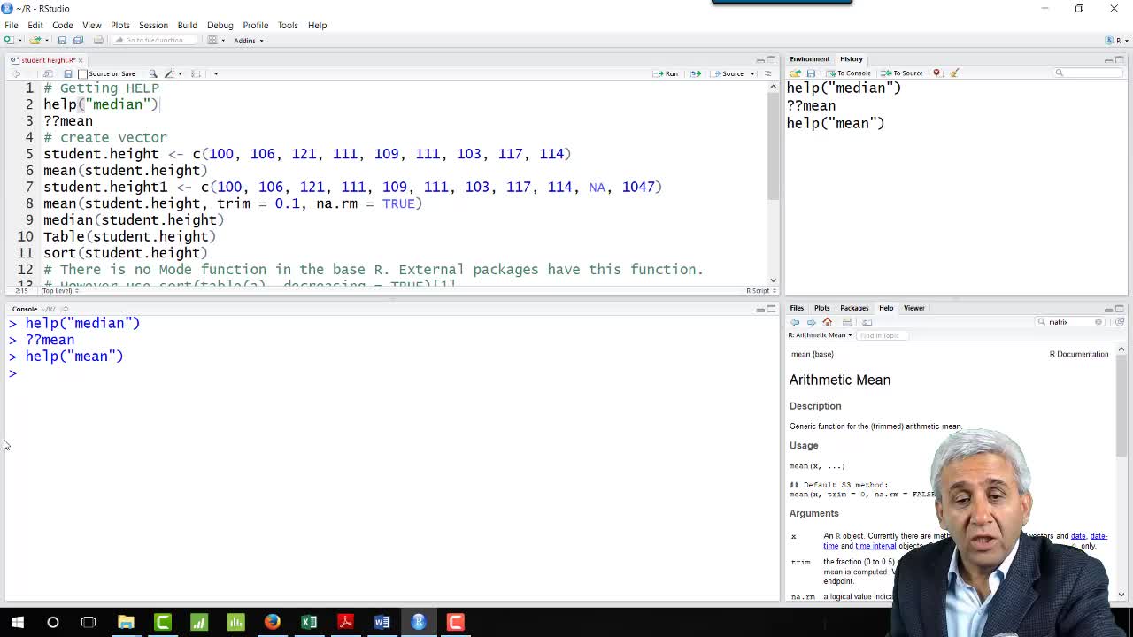 Measurement of Central Tendency - Mean (Using R)