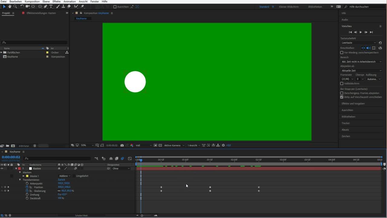 Keyframes - Easy ease