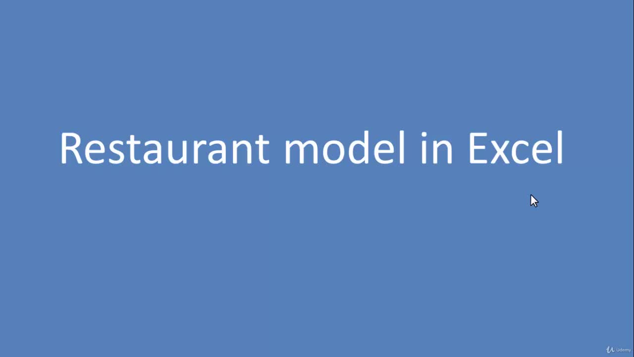 Business model of a restaurant in Excel - basic model