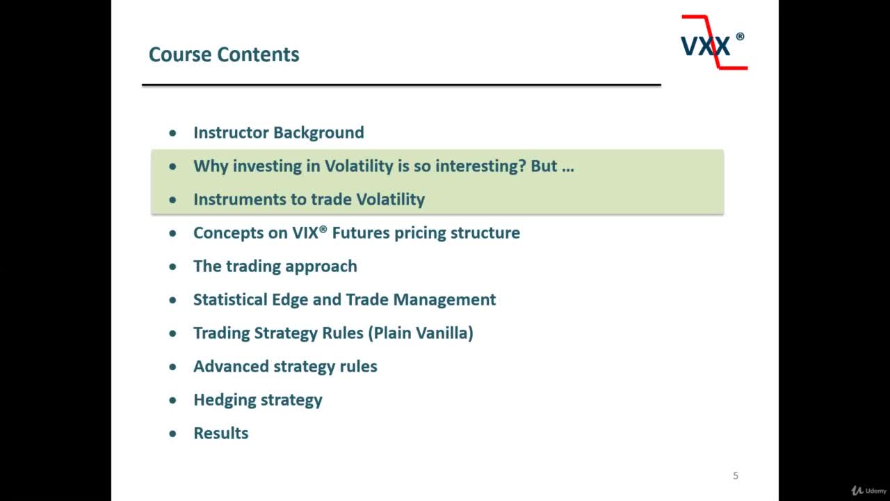 Instruments to trade Volatility