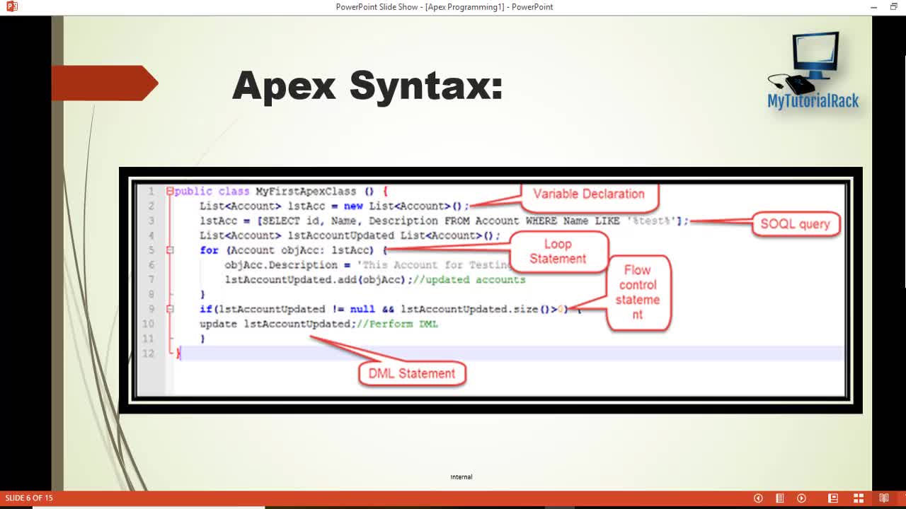 Apex Syntax: How to better understand the Apex Syntax and Logic in Salesforce?
