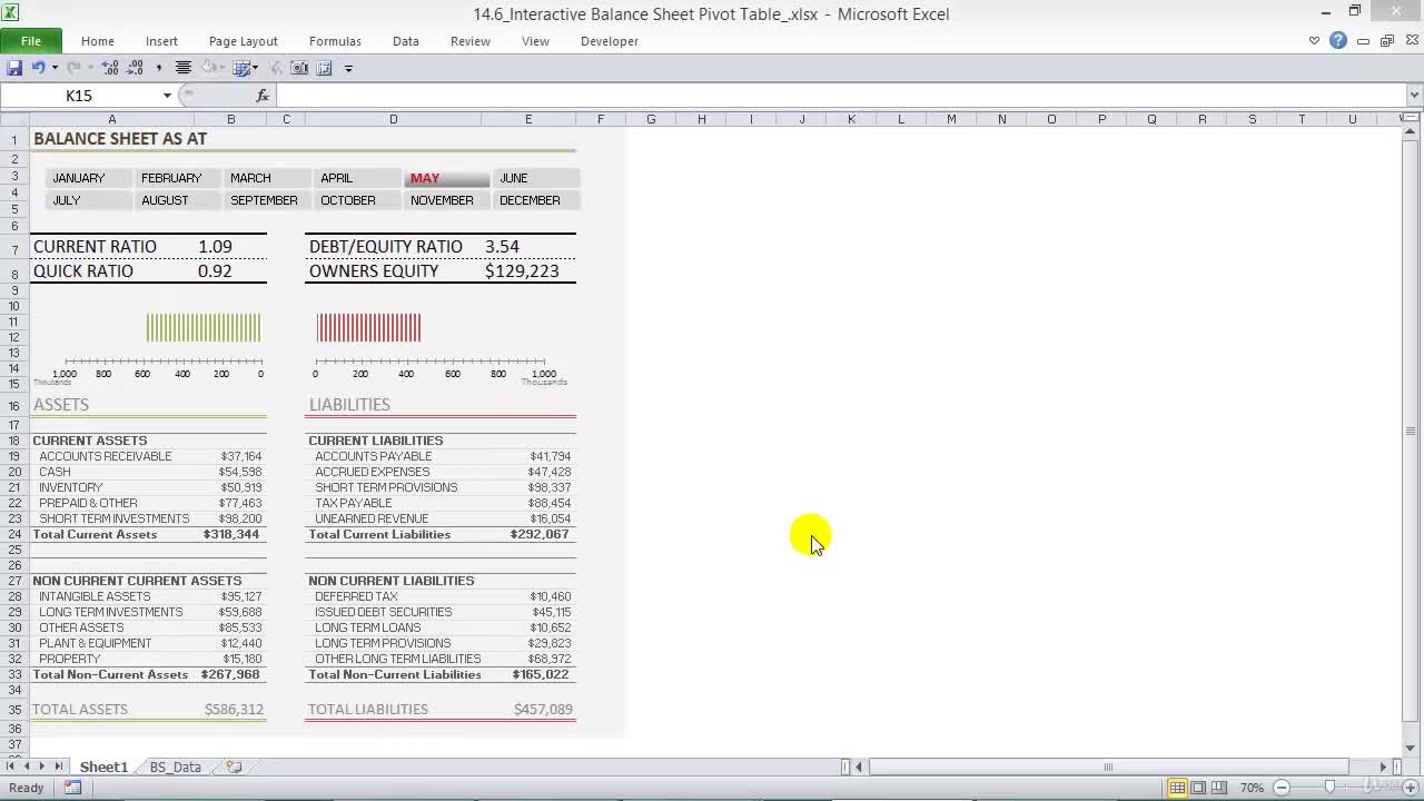 Interactive Balance Sheet Pivot Table